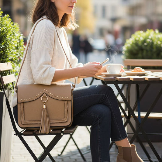 Elegante Handtasche mit Nieten - perfekt für besondere Anlässe
