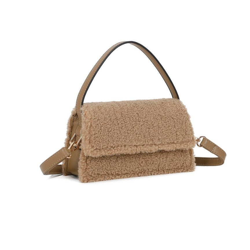 Damenhandtasche im Fell-Leder-Mix: Klein, elegant, trendy