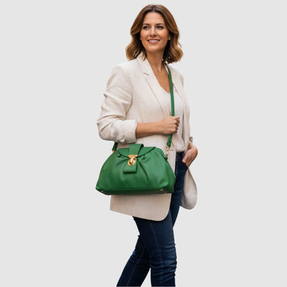 "Ruby" Damenhandtasche aus Echtleder - Schultertasche mit Schnallenverschluss