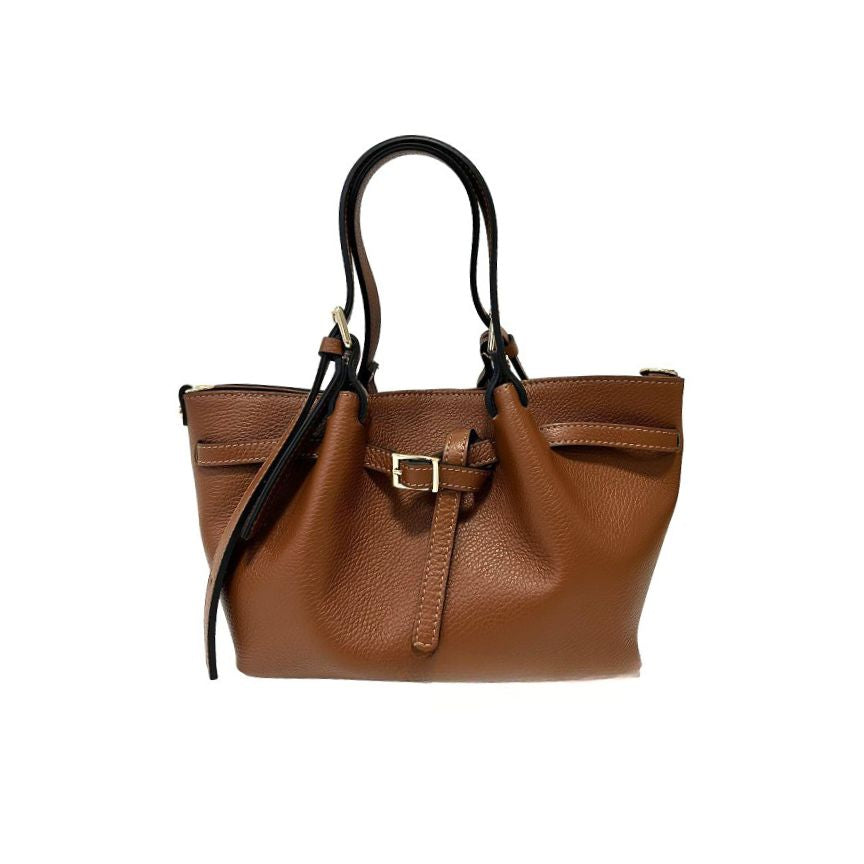 "Sonia" Damenhandtasche aus Leder - Shopper mit Henkeln und Schnallen Design