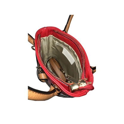 Shola - Damenhandtasche aus Leder - Zweifarbige Eimertasche mit Henkeln