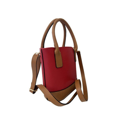 Shola - Damenhandtasche aus Leder - Zweifarbige Eimertasche mit Henkeln