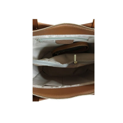 "Savanna" - Damenhandtasche aus Leder in Tulpenform mit goldenen Beschlägen