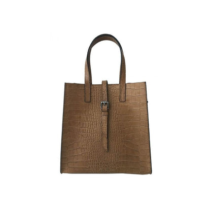 "Stella" - Elegante Damenhandtasche aus Leder in Kroko-Optik mit Schnallendetail