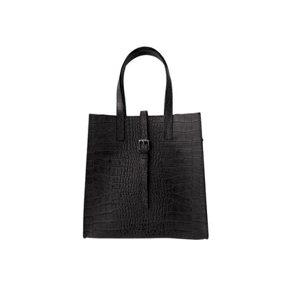 "Stella" - Elegante Damenhandtasche aus Leder in Kroko-Optik mit Schnallendetail