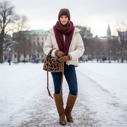 Damenhandtasche im Leoparden-Fell-Design: Klein, elegant, trendy