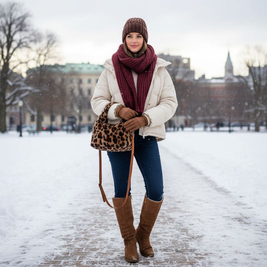 Damenhandtasche im Leoparden-Fell-Design: Klein, elegant, trendy