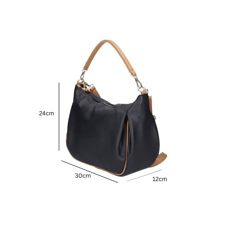 Luna - Die stilvolle zweifarbige Echtlederhandtasche für den Alltag - modern & sommerlich