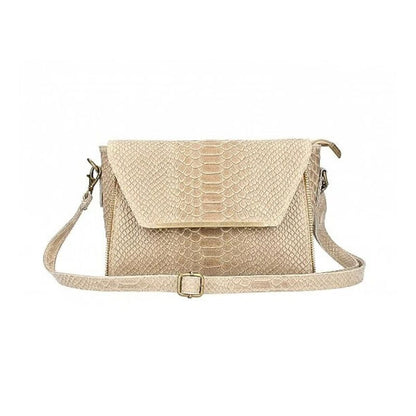 Echtleder-Handtasche in Krokodilprägung - edel, kompakt & eventtauglich