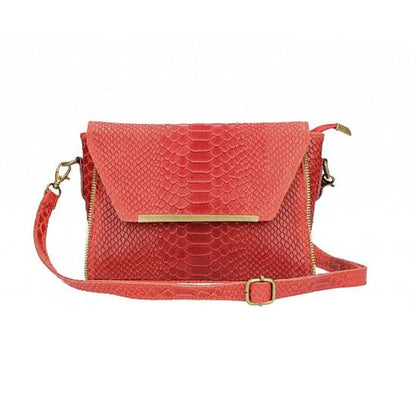 Echtleder-Handtasche in Krokodilprägung - edel, kompakt & eventtauglich