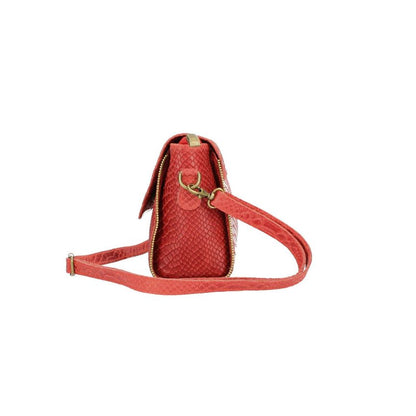 Echtleder-Handtasche in Krokodilprägung - edel, kompakt & eventtauglich