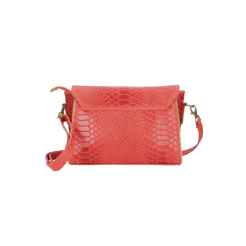 Echtleder-Handtasche in Krokodilprägung - edel, kompakt & eventtauglich