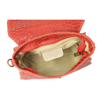 Echtleder-Handtasche in Krokodilprägung - edel, kompakt & eventtauglich