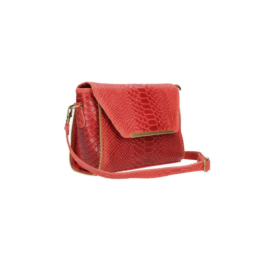 Echtleder-Handtasche in Krokodilprägung - edel, kompakt & eventtauglich