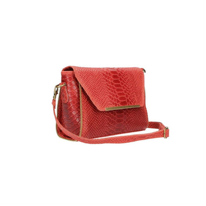 Echtleder-Handtasche in Krokodilprägung - edel, kompakt & eventtauglich