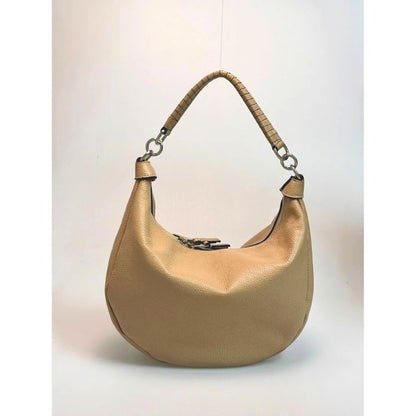 Damen Leder Mondtasche - Stilvolle Handtasche mit kurzem Henkel & abnehmbarem Schultergurt