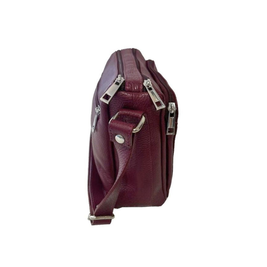 Edle Crossbody-Bag aus Leder - 3 Fächer, Modern & Praktisch