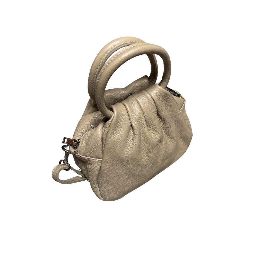 Edle Damen-Henkelhandtasche 100% Leder - handgefertigt in Italien