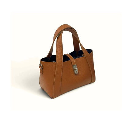 "Petra" - Edle Damenhandtasche aus Leder mit Henkeln, Schultergurt und Zusatztasche