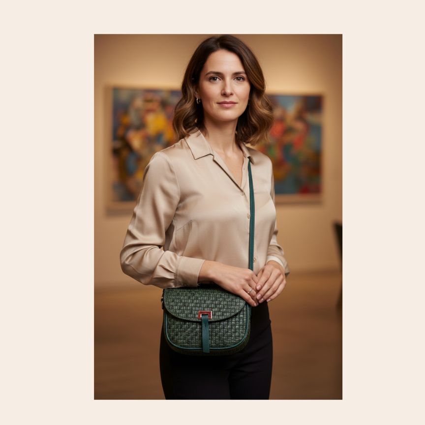 Edle Damenhandtasche mit gewebtem Design - schlichtes & edles Design