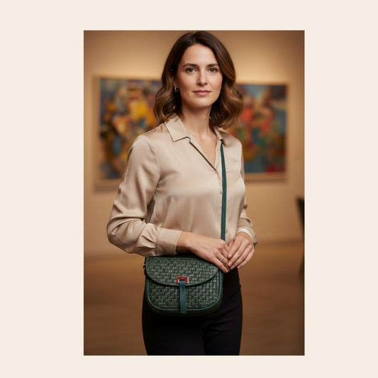 Edle Damenhandtasche mit gewebtem Design - schlichtes & edles Design