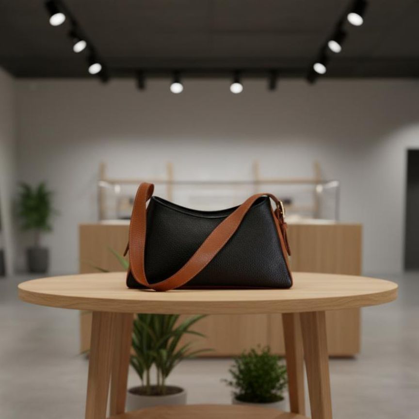 Edle Damenhandtasche mit kurzem Henkel - modernes, schlichtes & elegantes Design