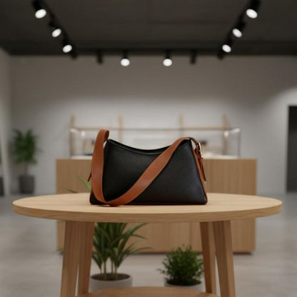 Edle Damenhandtasche mit kurzem Henkel - modernes, schlichtes & elegantes Design