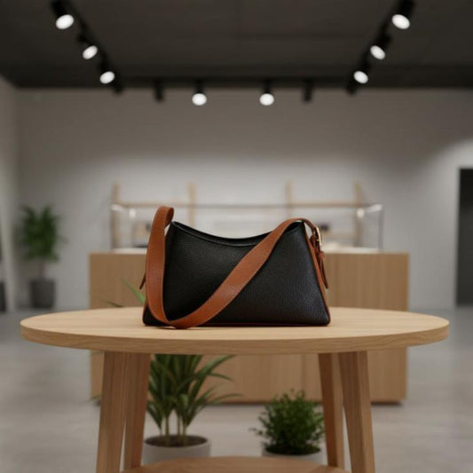 Edle Damenhandtasche mit kurzem Henkel - modernes, schlichtes & elegantes Design