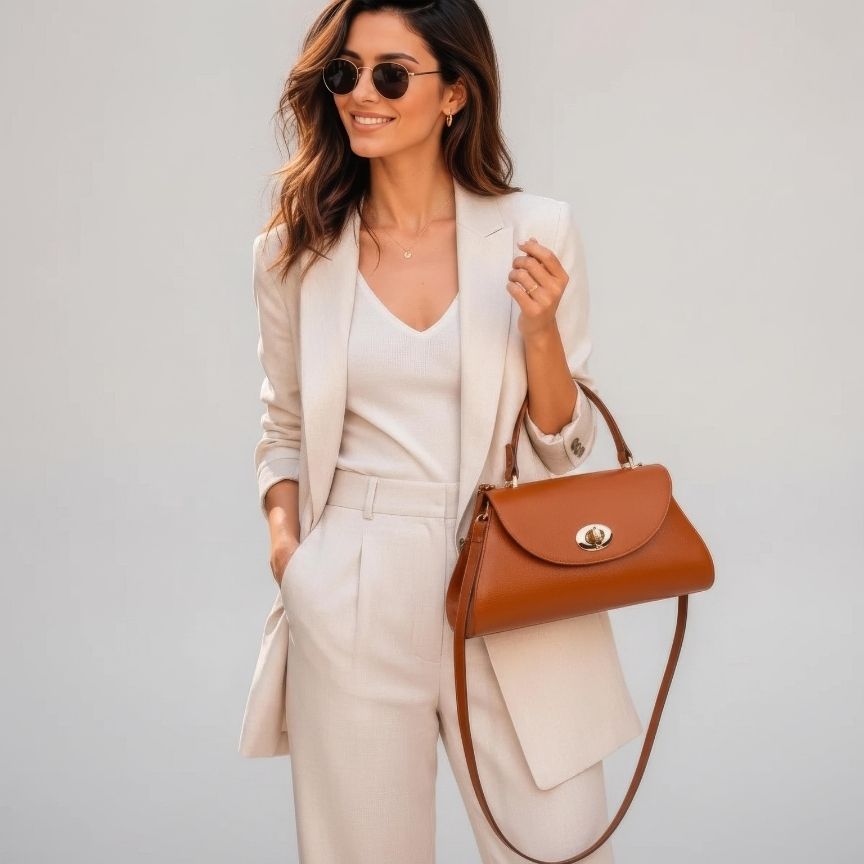 "Heidi" - Elegante Lederhandtasche mit Henkel - stilvoll und eventtauglich