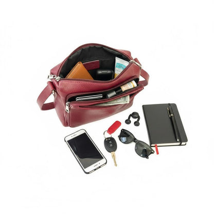 Edle Crossbody-Bag aus Leder - 3 Fächer, Modern & Praktisch