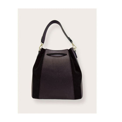 "Sandra" - Stilvolle Henkeltasche aus Leder- und Veloursleder-Mix
