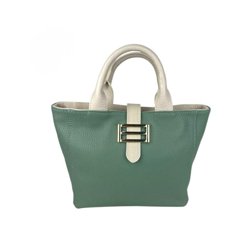Elegante Damen-Lederhandtasche mit Metal-Details - kompakt & alltagstauglich