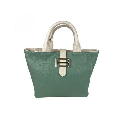 Elegante Damen-Lederhandtasche mit Metal-Details - kompakt & alltagstauglich