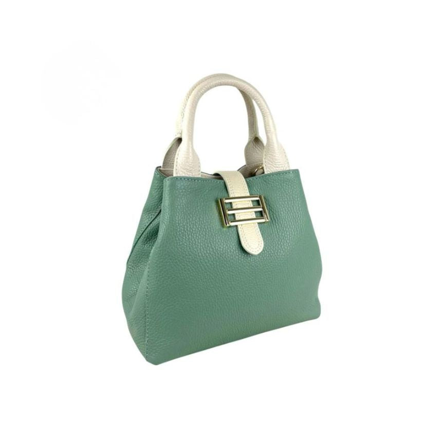 Elegante Damen-Lederhandtasche mit Metal-Details - kompakt & alltagstauglich