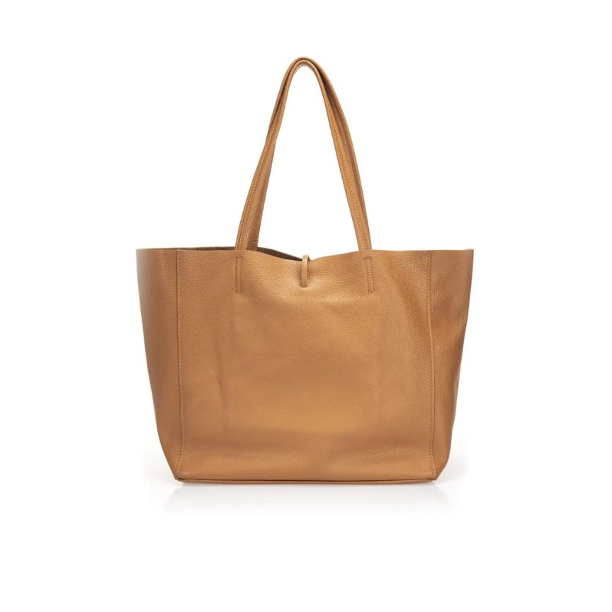 Italienische Leder Shopper-Tasche für Damen - praktisch, schlicht, robust