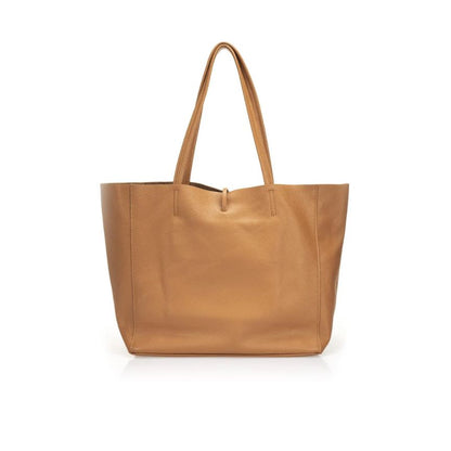 Italienische Leder Shopper-Tasche für Damen - praktisch, schlicht, robust