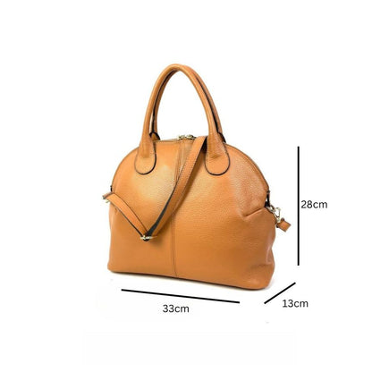Elegante Damen Leder Shopper-Tasche mit Henkeln - schlichtes Design