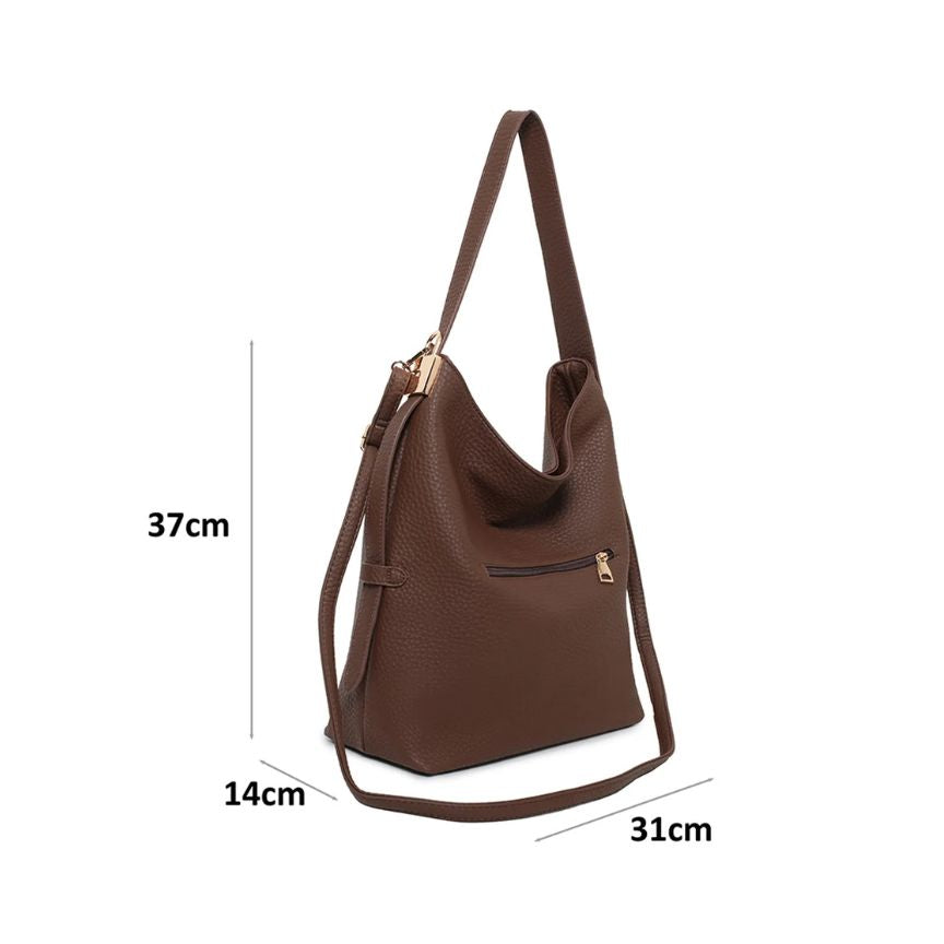 Elegante Damen Schultertasche mit Kurzgriff & abnehmbarem Schultergurt