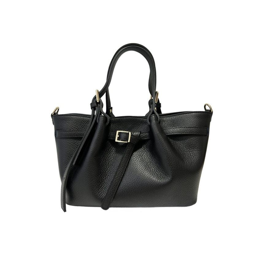 "Sonia" Damenhandtasche aus Leder - Shopper mit Henkeln und Schnallen Design