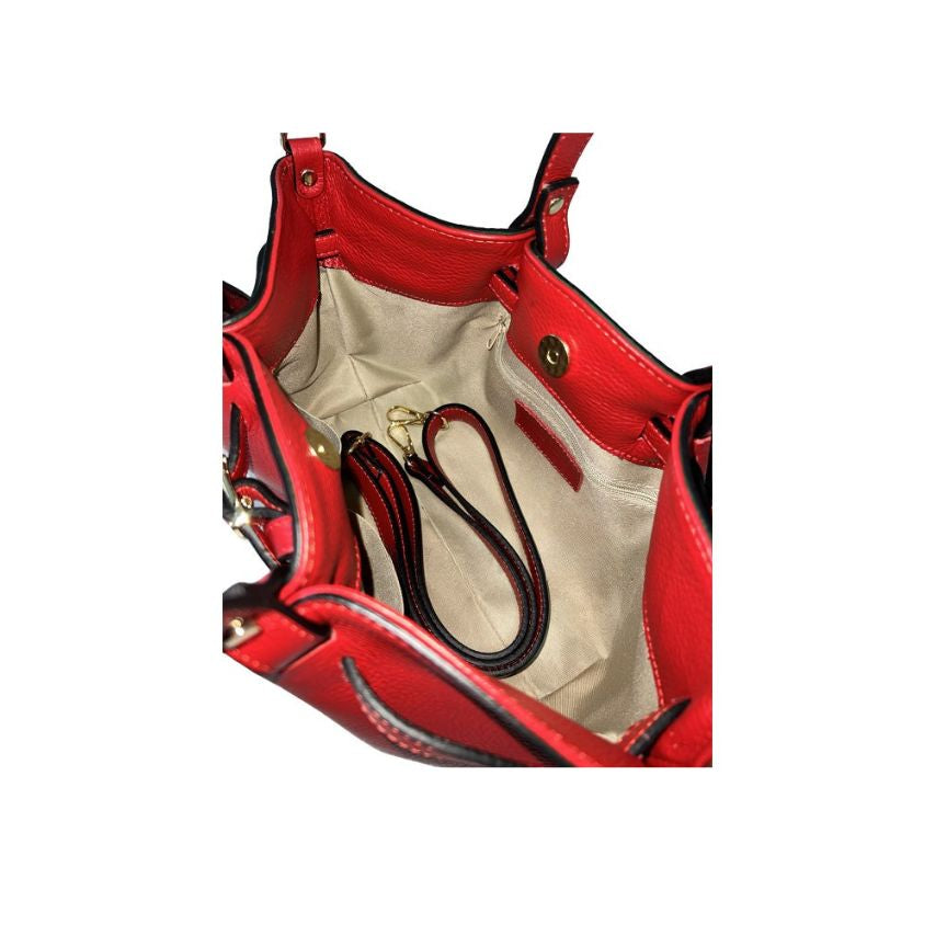 "Sonia" Damenhandtasche aus Leder - Shopper mit Henkeln und Schnallen Design