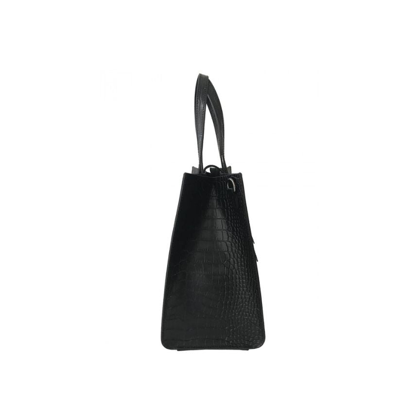 "Stella" - Elegante Damenhandtasche aus Leder in Kroko-Optik mit Schnallendetail