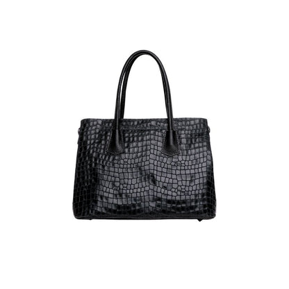 "Evelyn" - Elegante Damenhandtasche aus Leder in Kroko-Optik mit klassischer Form
