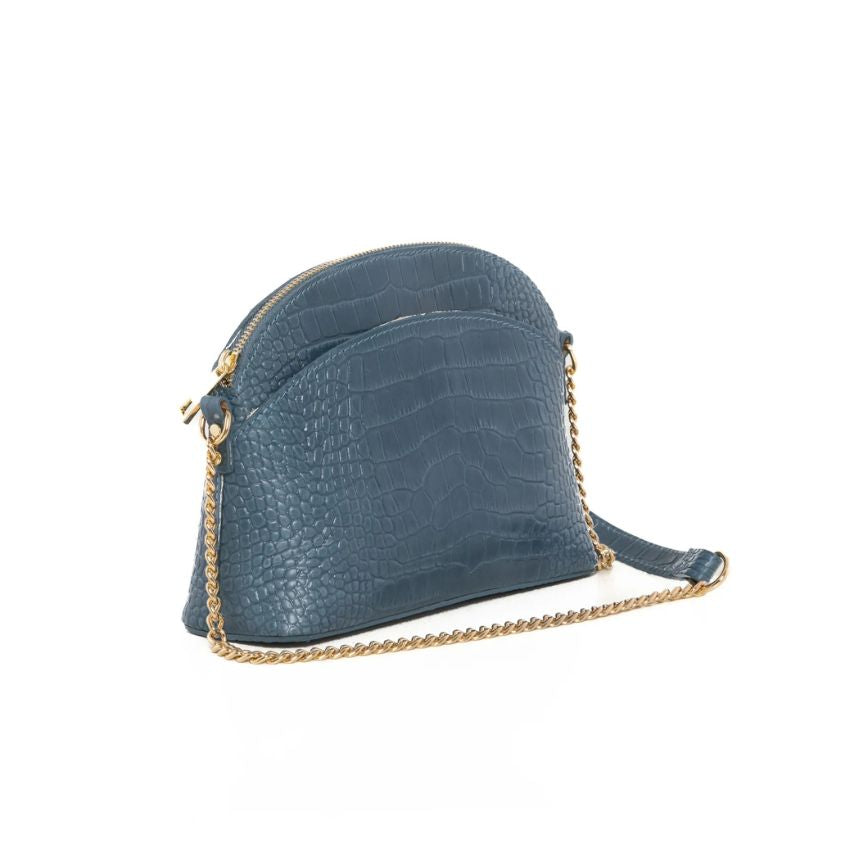 Elegante Damenhandtasche aus echtem Leder in edler Krokodil-Optik