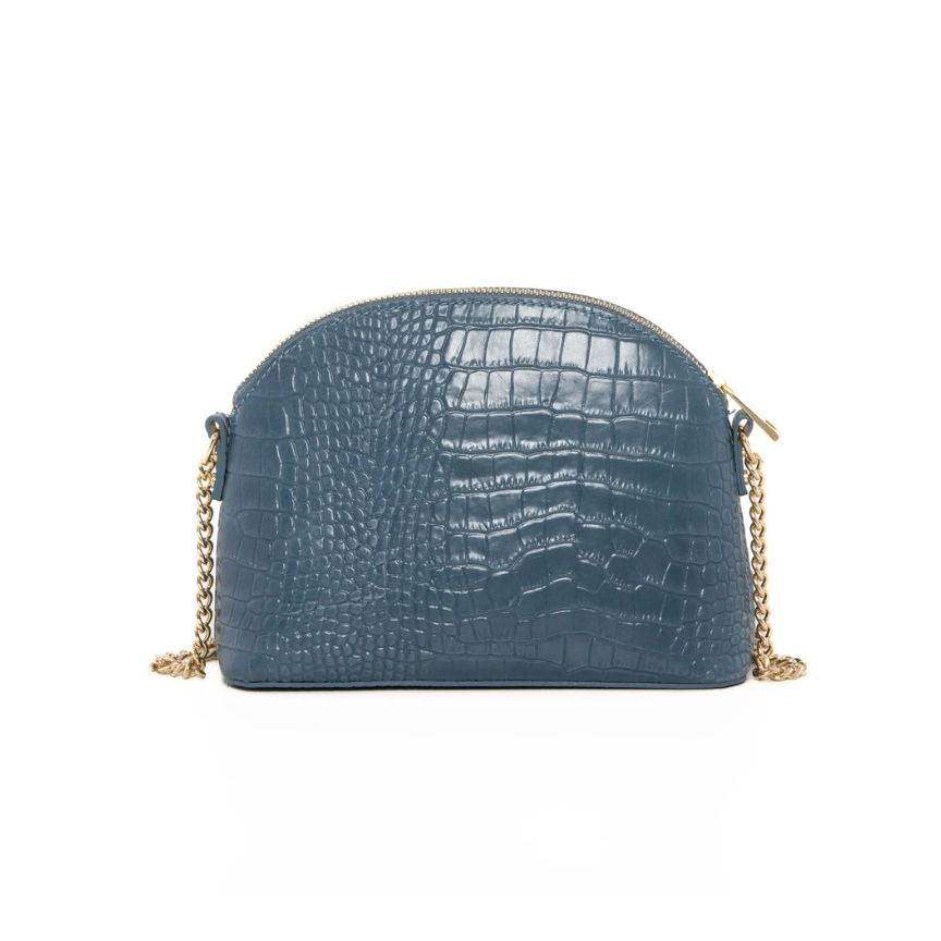 Elegante Damenhandtasche aus echtem Leder in edler Krokodil-Optik