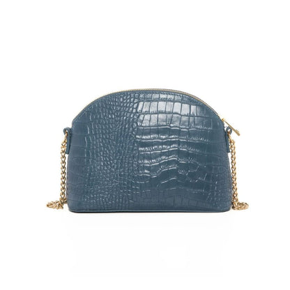 Elegante Damenhandtasche aus echtem Leder in edler Krokodil-Optik