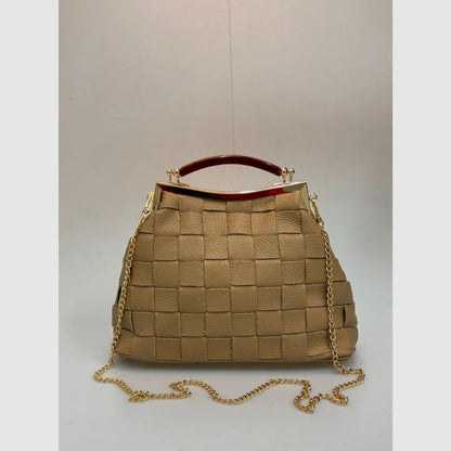 Elegante Leder Clutch in gewebtem Design - Stylische Handtasche für besondere Anlässe