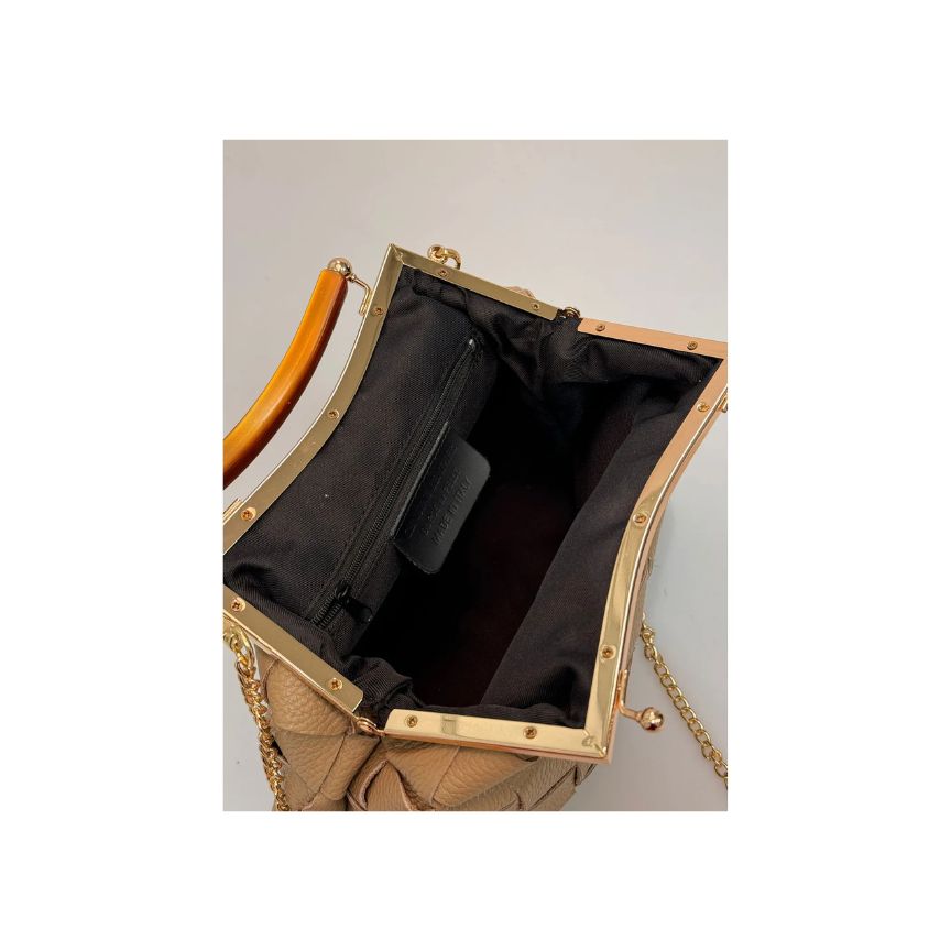 Elegante Leder Clutch in gewebtem Design - Stylische Handtasche für besondere Anlässe