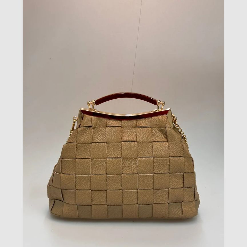 Elegante Leder Clutch in gewebtem Design - Stylische Handtasche für besondere Anlässe