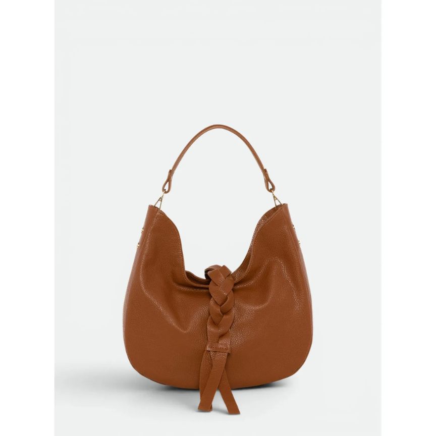 Elegante Lederhandtasche "Janice" - Handgefertigte Henkeltasche mit Flechtdetails