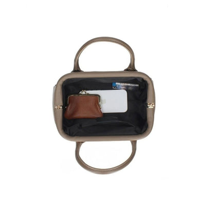 Klassische Lederhandtasche "Cindy" - aus Leder & Wildleder - schlicht, edel & charaktervoll